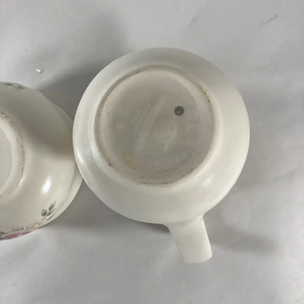 Pfaltzgraff Tea Rose Sugar Bowl Creamer Set Vintage Cottagecore Grannycore Boho